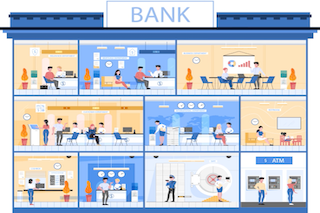 Graphic of a bank and its parts