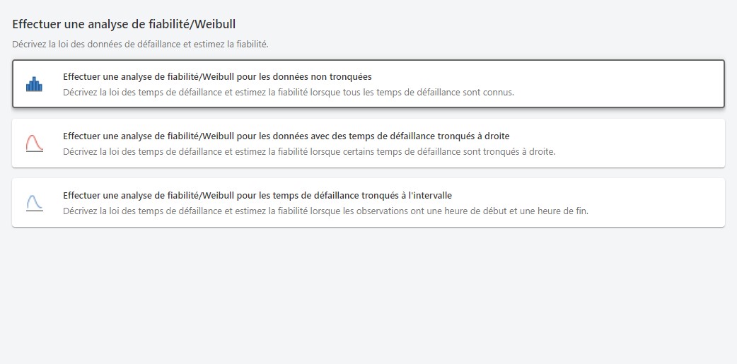 Analyse Weibull et analyse de la fiabilité de la performance