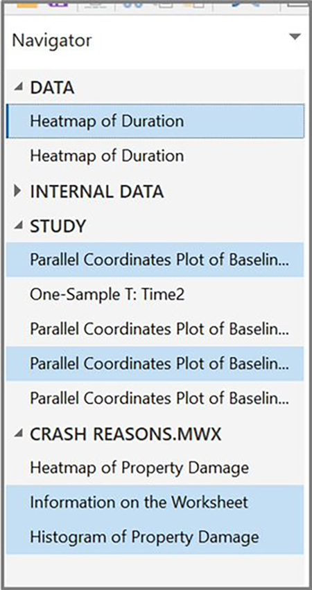 Minitab : sélection multiple